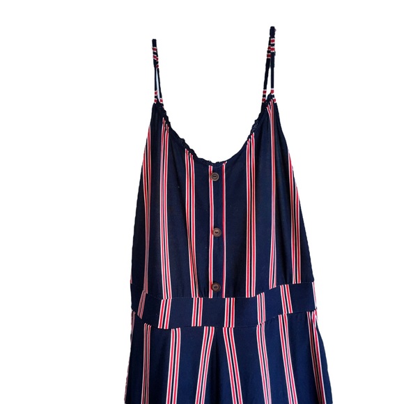 Bobbie Brooks Navy Blue / Red Striped Jump Suit Women’s Plus Size 3X - Picture 3 of 5